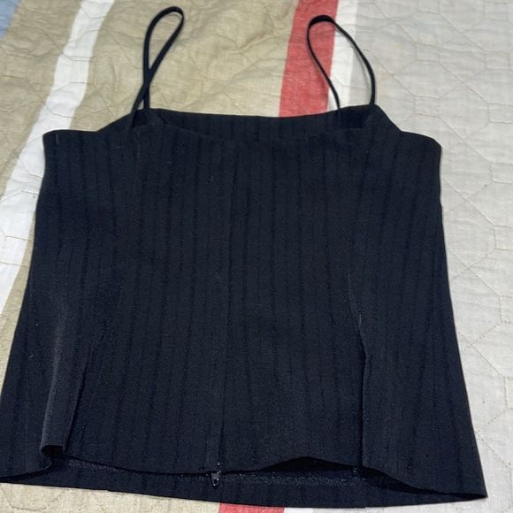 WOMENS Y2K FITTED BLACK CAMISOLE SIZE XS - Picture 7 of 8